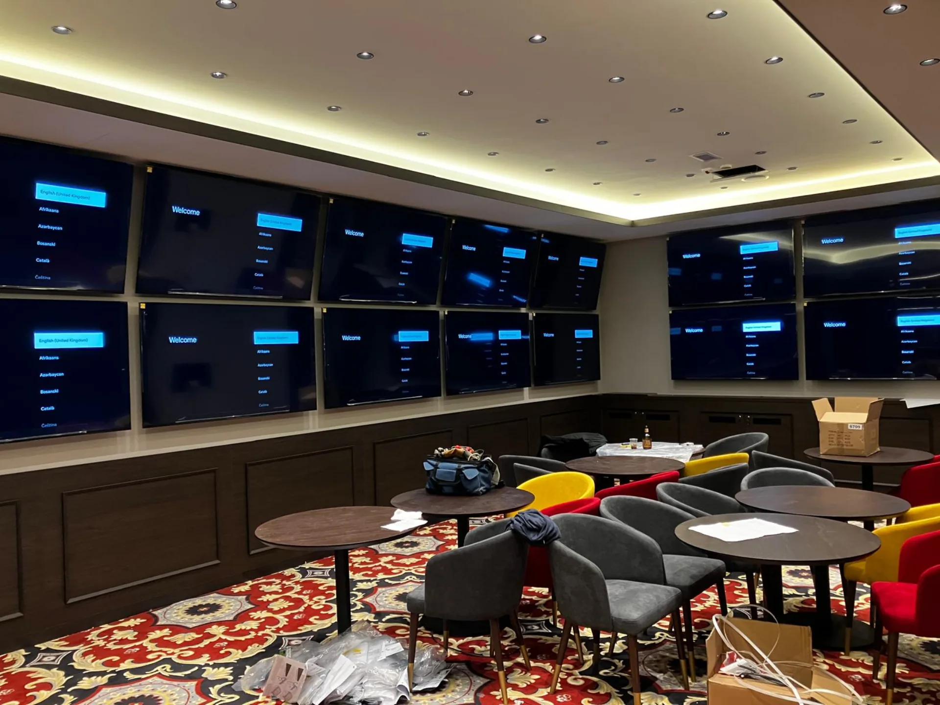 Video zid u kladioničarskom lounge prostoru